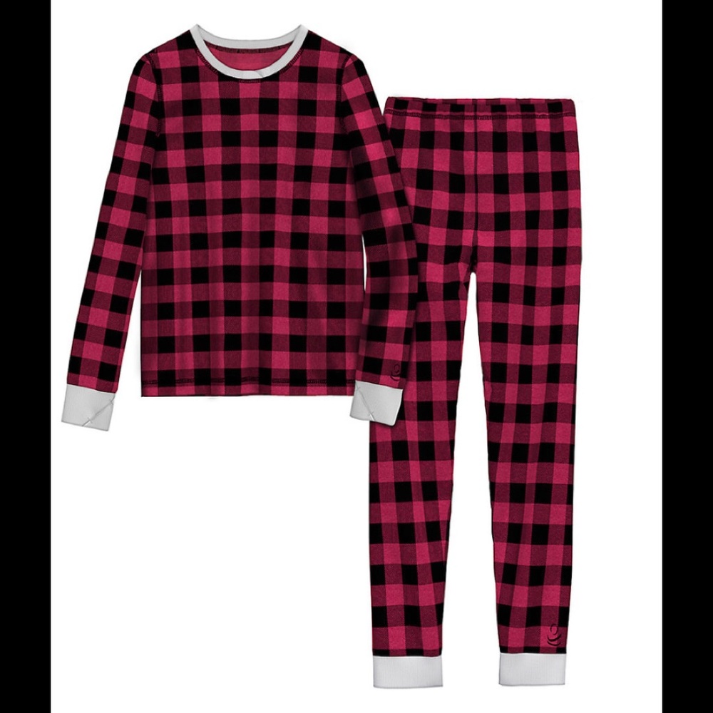 Toddler girls Cuddl Duds Buffalo Check Thermal 2 pc Pajama Set